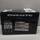 OVENTE 8L Countertop Toaster Oven with 60-Minute Timer, Adjustable Temperature Control, Easy-to-Clean Baking Pan, 750W Compact Mini for Pizza, Toast, Bake, and Broil, Black TO2808B