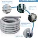 1 Inch Liquid-Tight Conduit and Connector Kit - 100 FT Non-Metallic Electrical Conduit with 5 Pcs 180 Straight and 5 Pcs 90 Angle Fittings