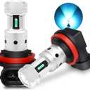 PHINLION H8 H11 Blue LED Fog Light Bulbs, 3800lm Super Bright 12V H11LL H16 LED Fog Bulb Replacement for Car Fog and DRL Daytime Running Lights Lamps, Ice Blue