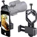 Smartphone Telescope Adapter Camera Mount, Universal Phone Mount, Work with Telescope Spotting Scope Microscope Monocular Binocular - Fits iPhone, Samsung, HTC, LG and Smartphone (Basic Edition (Plastic))