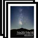 JCJMY 3 Pack 16x20 Picture Frame Black with 14x18 Mat for 40 x 50cm Diamond Art Painting, Display Photo 14x18 with Mat or 16 x 20 Without Mat, Wall Hanging Large Frame with Plexiglass, Black