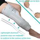 Three-Panel Knee Immobilizer & Knee Stabilizer - Leg Support Splint for Knee Pre-and Postoperative Injuries & Instabilities - Straight Leg Brace with Shoulder Strap to Prevent Sliding (18")