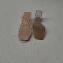 mysoft Women's Clear Heels Low Chunky Heel Open Toe Transparent Zebra Rhinestones Block Heeled Sandals Ankle Strap Shoes (7.5, Nude)