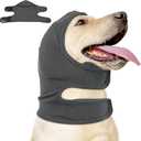 Nanaki Calming Hoodie Dog Ear Covers-No Shake Hematomas Ear Wraps for Dogs, Adjustable Head Wrap Muffs Noise Cancelling Protector, Anxiety Relief, Fireworks & Grooming Bathing, 4th of July, Vet Visit