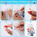 24 Sets Fishing Party Favors Candy Mini Tackle Boxes with 48 Red White Floater &Thank You Cards for Fishing Theme Party Supplies and Decorations