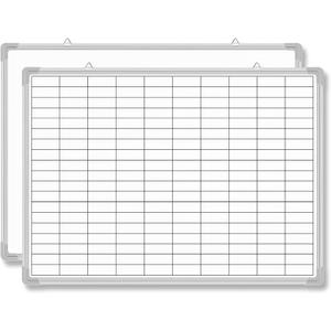 AmazingSpark Lined Whiteboard Blank Grid Aluminum Frame Dry Erase Board Reusable Wall Mounted Board for Scheduling, to Do Lists Weekly Planning Home Work(36 x 24 Inch,Whiteboard with Grid)