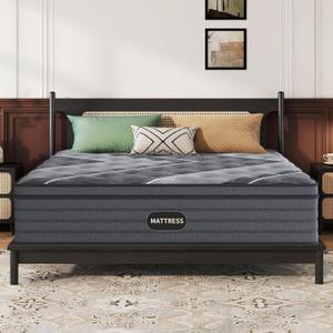 Twin Size Mattress, 12 Inch Hybrid Mattress in a Box, Memory Foam Mattress with Pocket Spring for Pressure Relief, Ergonomic Support & Motion Isolation, Medium Firm, 99x190x30cm