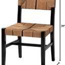 Bali & pari Prita Paper Loom and Mahogany Wood Furniture Collection, Dining Chair, Black, Single