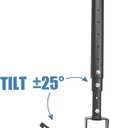 Full Motion Universal Ceiling Projector Mount Bracket with Adjustable Height and Extendable Arms Rotating Swivel Mount for Home and Office Projector (Black)