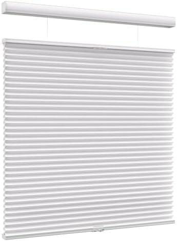 MYshade Custom Top Down Bottom Up Cellular Shades Light Filtering Up Down Window Blind Cordless Cellular Blinds & Shades Easy to Install 44" W x 60" H White