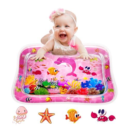 ZMLM Baby Tummy Time Water Mat for Babies: Baby Toys Gifts for Newborn Infant 3 6 9 12 Month Boy Girl Inflatable Activity Playmat Sensory Mat Toddler Belly Time Pat (Pink Dolphin)