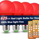 Wivety Red Light Bulbs for Sleep with Remote Control, E26 LED Blue Light Blocking A19, 9W for Sleep Therapy, Baby Nursery, Bedroom (4 Packs)
