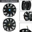 7" inch Universal Slim Fan Push Pull Electric Radiator Cooling 12V Mount Kit Black