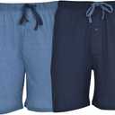 Hanes Mens Sleep Shorts 2 Pack - Cotton, 7.5" Inseam, Athletic, Pajamas, Soft Loungewear, Pantalones Cortos (3X-Large, Blue/Navy)