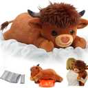 Mewaii Weighted Stuffed Animals with Microwavable Heating Pad - 5 lbs Adjustable, Heatable & Coolable Stuffed Animal for Realistic Hug, Removable Inner Pad, Plush Gifts for Kids (Amber Brown, 23 Inch)