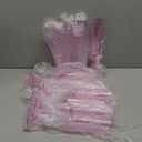 YOUBET 24 Pack Pink Plastic Champagne Flutes - 6 Oz Clear Pink Champagne Glasses - Square Plastic Toasting Glasses for Party Birthday Anniversary Wedding Easter Mothers Day