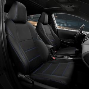FREESOO for Toyota Corolla Seat Covers 2020-2026 SE/SE Apex Nightshade & 2023-2025 XSE & 2025 FX, Custom Car Seat Covers, Waterproof Seat Covers for Cars, Leather Seat Cover, Black Blue Full Set