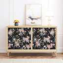 Abyssaly Floral Peel and Stick Wallpaper Dark Wildwood Stick on Wallpaper Vinyl Self Adhesive Removable Vintage Contact Paper Waterproof Wallpapers for Bedroom Bathroom Drawer Decor 17.3" x 118" (Black Pink White)