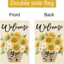 Louise Maelys Summer Spring Sunflower Garden Flag Welcome Daisy Floral 12x18 Inch Double Sided Small Burlap Holiday Yard Outdoor Plaid Sign Outside Home House Decoration