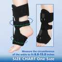 Night Splint Adjustable Planter Facetious Relief Foot Drop Achilles Tendonitis Day Night (Black-1PC) (Black, L)