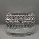 JUXYES Silver Sparkle Crystal Wedding Card Box With Lid for Reception, Gorgeous Treasure Chest Style Keepsake Envelope Case Large Card Receiving Box for Wedding, Reception, Birthday Party