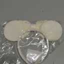Trnerm Beige Fuzzy Mouse Ears Headband for Women, Cute Beads Headband with Bows, Halloween Costume Accessory