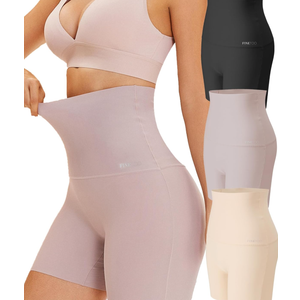 FINETOO High Waisted Tummy Control Underwear for Women Seamless Shapewear Panties Boy Shorts Ladies No Show Boxer Briefs XL