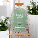 Yousoontic 24" x 18" Acrylic Baby Shower Welcome Sign Baby in Bloom Wildflowers Welcome Sign Large Wildflowers Display Stand Decoration for Garden Ceremony Lawn Outdoor Indoor (Not Include a Stand), 18.11 inches x 24.02 inches
