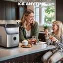 Silonn Nugget Ice Maker Countertop, Ice Basket with Handle, Quiet Operation & Self Cleaning Ice Machine, Chewable Ice, 33 lbs/24H, Portable Pellet Ice Maker with Scoop for Home, Kitchen and Office