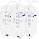 Urinary Drainage Leg Bags 1000ml Catheter Leg Bags with Anti-Reflux Valve and 2 Adjustable Elastic Cloth Straps, Easy Drainage Flip, 3 Pack