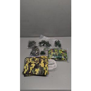 Blueweenly 166 Pieces Army Party Favors Includes Camouflage Keychain Wristband Parachute Tank Plane Military Soldier Toy Camo Bag for Boys Camo Military Birthday Party Supplies Decorations Fillers