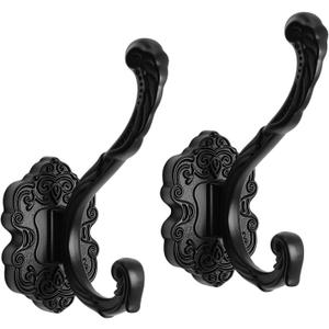 2-Pack Vintage Pteris Dragon Wall Hooks, Heavy Duty Decorative Coat Hooks for Wall, Rust-Resistant Mounted Key Hooks for Coats, Towels with Easy Installation Kit