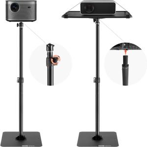 VEVOR Projector Stand, Projector Floor Stand Adjustable Height from 30.3 to 63.4 in, Projector Mount with Tray, Ideal for Outdoor Movies, Home, Office, Stage and Studio, Black
