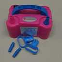 IDAODAN Electric Balloon Pump, Portable Electric Balloon Blower Machine Balloon Air Pump Dual Nozzle Rose Red 110V 600W Balloon Inflator for Party Decorations