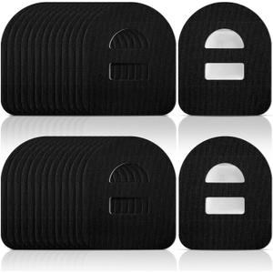 Nuanchu 50 Pieces Adhesive Patches Compatible with Omnipod 5 Shower Waterproof Pre-Cut Adhesive Overpatches with Strap Sweatproof Tape Continuous Glucose Monitor Protection, (Black)