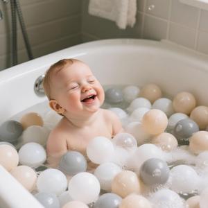 GOGOSO Ball Pit Balls for Toddlers Kids Plastic Balls for Ball-Pit Playpen Pool Baby Pastel Party Decor Fun Shaped Star Bulk (100 balls, Beige+light Gray+white)