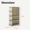 Amazon Basics 4-Tier Storage Bins with Lids, Stackable and Collapsible, 23QT per Tier, 92QT Total Capacity