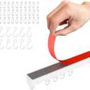 Adhesive Ceiling Curtain Track, Paste Type No Need to Drill, Suitable for Smooth Ceiling or Wall, Closets, Door and Window Frames, Meet Multi-Scenario and Multi-Functional Needs-3.32M/10.9FT (White)