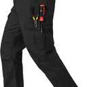 Mens Work Pants Ripstop Waterproof Cargo Pants for Men with 7 Pockets Tactical Hiking Pants (34W x 32L, Black)