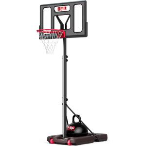 IGL Portable Basketball Hoop for Backyard, Driveway | 3-10ft Adjustable Height for Kids Teens & Adults | 40" Polycarbonate Backboard, Fillable Base for Stability & Easy Mobility on Wheels