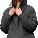 AMEBELLE Women's Oversized Hooded Puffer Jacket Quilted Jackets for Women Lightweight Winter Warm Padded Hoodies Coat (Large, Black)