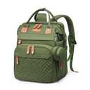 Jeryswet Baby Diaper Bags with Changing Station, Waterproof Large Capacity Diaper Bag Backpack for Moms Dads with USB Charging Port and Stroller Straps, Baby Shower Gifts, Green