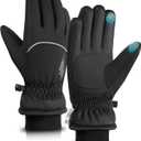 rivmount Winter Gloves Women Men, Thermal Ski Gloves for Cold Weather with Warm, Waterproof, Touchscreen for Running, Skiing (Large, Peat Black)