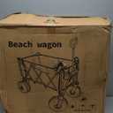 Premium 10.5" Balloon Wheels Beach Wagon - 450LBS Heavy Duty Sand Wagon, Foldable All Terrain Collapsible Utility Wagon with Removable Cooler Bag, Easy Roll for Soft Sand Family Camping - Blue