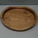 Tray Acacia Wood Oval Large Tray with Handle Food Serving Trays for Living Room Home Dining Table (14" X 11" X 2")