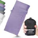 Frelaxy Ultralight Sleeping Bag Liner - Lighter & Compact, 3 Sizes Travel Sheets & Adult Sleep Sack, Comfy Breathable & Cooling & Silky Soft, Quick-Drying, for Backpacking, Hotel, Camping, Hostels (37.4in x 84.6", Purple)