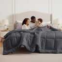 Bedsure Comforter Duvet Insert - Quilted Comforters Oversized King Size, All Season Duvet, GentleSoft Down Alternative Bedding, with 8 Tabs, Gifts for Women/Men, Grey, Oversized King 116 x 98 Inches