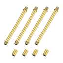 M METERXITY 4-Set Straight Pipe Lamp Stem Kit, 150mm(5.91") Long M10 Double End Thread Rod W/Coupling Sleeve Nuts for Table Lamps/Chandeliers, Light Fixture Replacement Parts [Gold Tone]