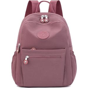 Mini Nylon Women Backpacks,11L Small Ladies backpacks Casual Lightweight Women Shopping Travel Daypack (Carmine)