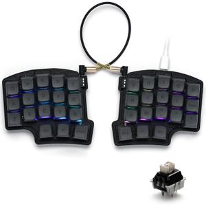 YIVU wired split mechanical keyboard 40% layout 3*5 orthogonal layout PBT keycaps ergonomic Support QMK/VIAL key remapping Hotswappable RGB gaming keyboard Prelubricated linear switches Smooth feel